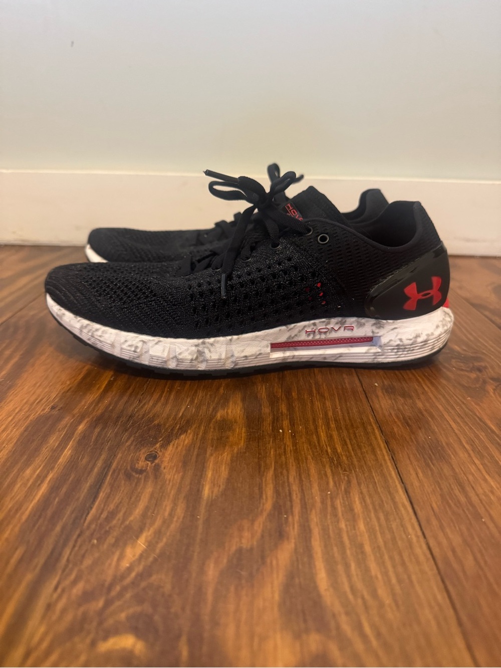Under Armour Men’s Black and Red HOVR Athletic Running Shoes